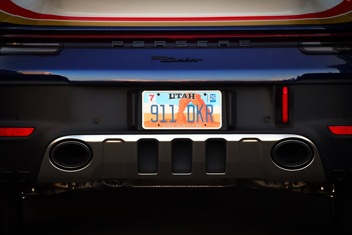 A license plate on the back of a car