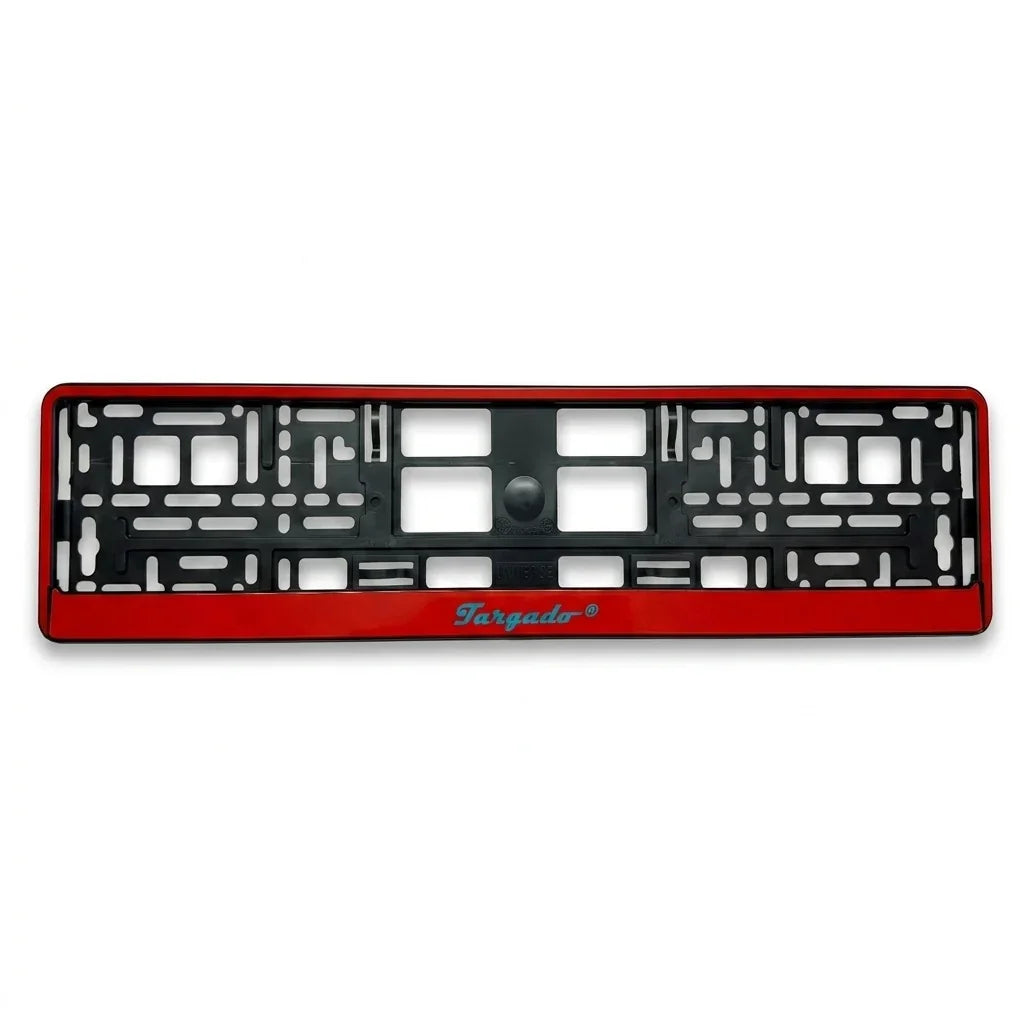 Red Targado Srl designer license plate holder for cars