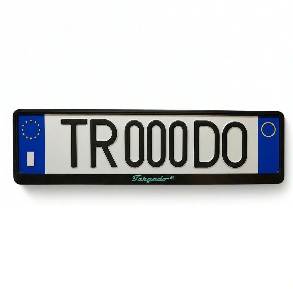 Targado Srl Model Mamba car license plate holder in blue and black