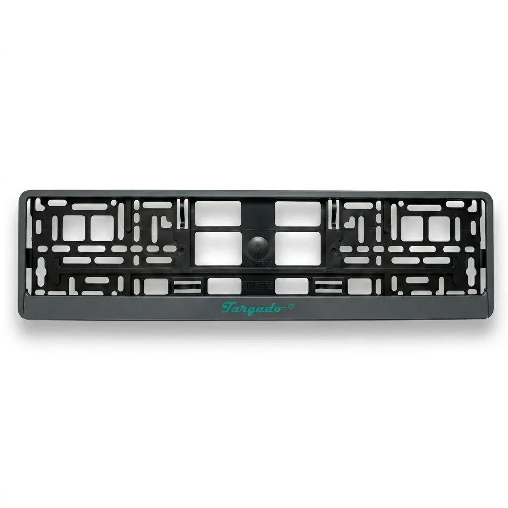 Targado Srl Model Steel license plate holder in dark grey with green logo