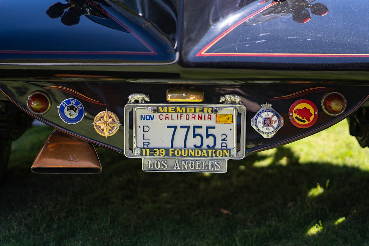 black and white license plate